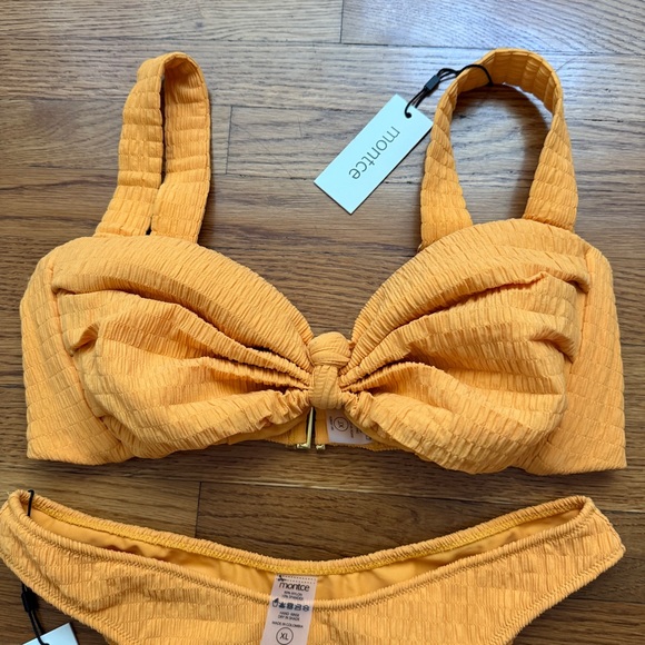 Montce yellow texture beach bikini set New XL - Picture 3 of 10